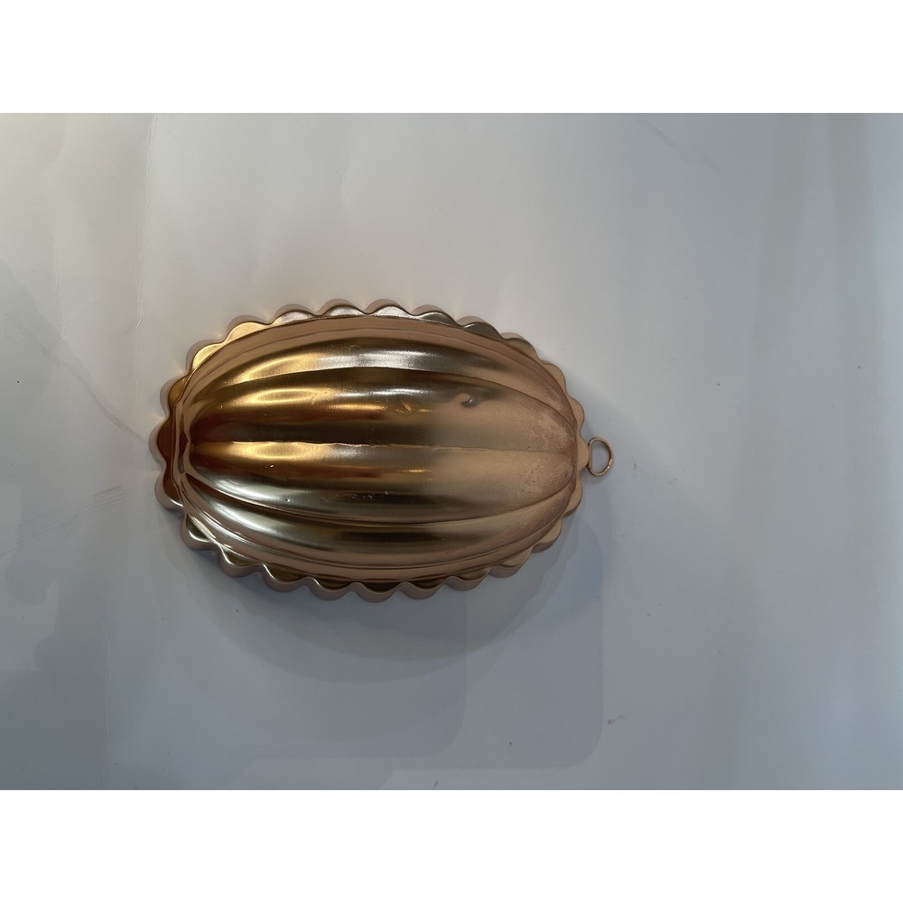 Vintage Copper Plated Jello Mold 2 1/2 cups - Melon Shaped